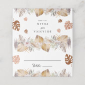 Rustikale neutrale Boho-Hochzeit Platzkarte (Außenseite Aufgefaltet)