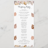 Rustikale neutrale Boho-Hochzeit Programm (Rückseite)