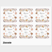 Rustikale neutrale Boho-Hochzeit Quadratischer Aufkleber (Blatt)