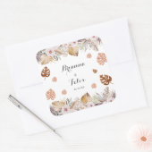 Rustikale neutrale Boho-Hochzeit Quadratischer Aufkleber (Umschlag)