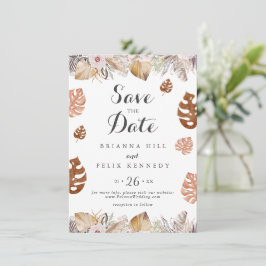 Rustikale neutrale Boho-Hochzeit Save The Date