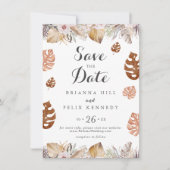 Rustikale neutrale Boho-Hochzeit Save The Date (Vorderseite)