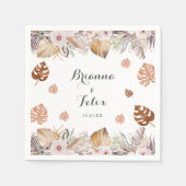 Rustikale neutrale Boho-Hochzeit Serviette (Vorderseite)