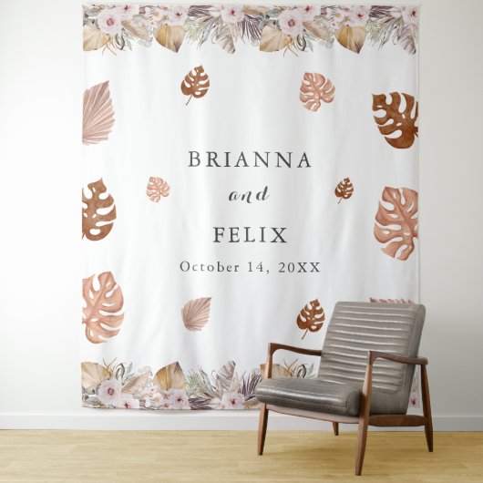 Rustikale neutrale Boho-Hochzeit Wandteppich (Beispiel)