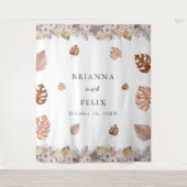 Rustikale neutrale Boho-Hochzeit Wandteppich (Vorderseite)