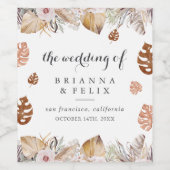 Rustikale neutrale Boho-Hochzeit Weinetikett (Einzelnes Label)