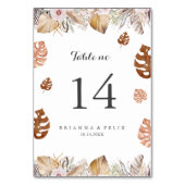 Rustikale neutrale Boho-Hochzeitstisch-Nummer Tischnummer (Rückseite)
