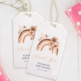 Rustikale neutrale Boho Wasserfarbe Rainbow Baby D Geschenkanhänger