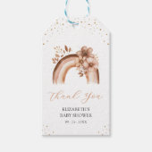 Rustikale neutrale Boho Wasserfarbe Rainbow Baby D Geschenkanhänger (Vorderseite)