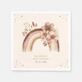 Rustikale neutrale Boho Wasserfarbe Rainbow Baby D Serviette (Vorderseite)