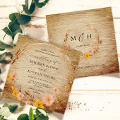 Rustikale neutrale Boho-Wildblume Einladung