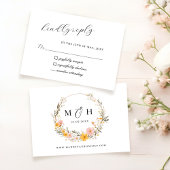 Rustikale neutrale Boho-Wildblume RSVP Karte