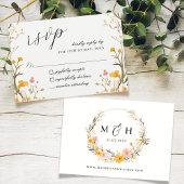 Rustikale neutrale Boho-Wildblume RSVP Karte