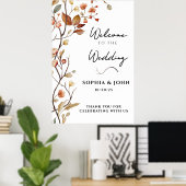 Rustikale, neutrale Botanische Hochzeit Poster (Heimbüro)