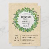 Rustikale neutrale Einladung für einen Heiratsschr (Vorne/Hinten)