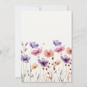 Rustikale, neutrale Elfenbeinküste, Wildblume Boho Einladung (Rückseite)