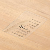 Rustikale neutrale Erden-Pampas-Gras-Hochzeit in Acryleinladungen (Ablage )