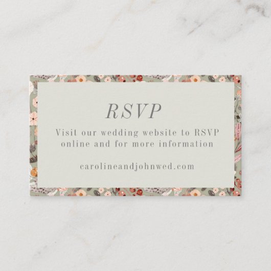Rustikale neutrale Erdung Boho Wedding RSVP Begleitkarte (Vorderseite)