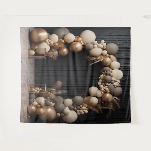 Rustikale neutrale Farben Ballon Arch Hanging Wandteppich (Vorderseite (Horizontal))