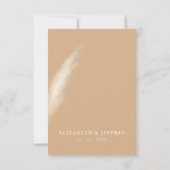 Rustikale neutrale Groß-Hochzeit von Boho Pampas RSVP Karte (Rückseite)