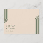 Rustikale, neutrale grüne Hochzeit Begleitkarte (Rückseite)