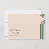 Rustikale, neutrale grüne Hochzeit RSVP Karte (Rückseite)