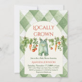 Rustikale, neutrale, lokal angebaute Babydusche Einladung (Vorderseite)