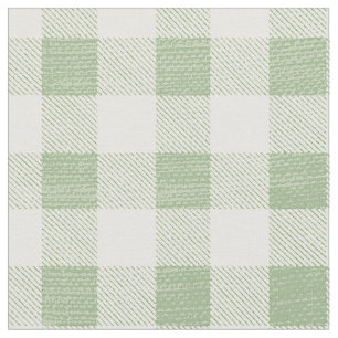 Rustikale neutrale Sage Gingham Buffalo Kariert Stoff