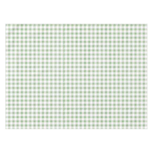 Rustikale neutrale Sage Gingham Kariert Tischdecke (Vorderseite (Horizontal))