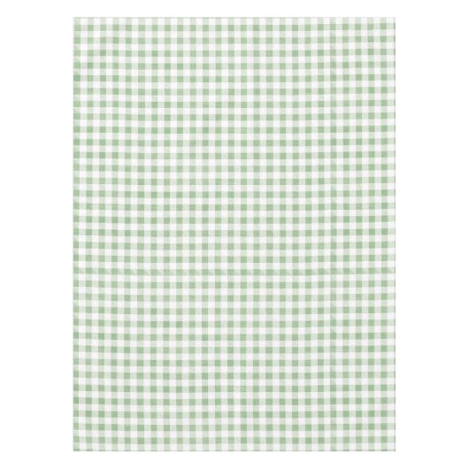 Rustikale neutrale Sage Gingham Kariert Tischdecke (Vorderseite)