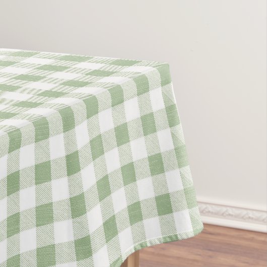 Rustikale neutrale Sage Gingham Kariert Tischdecke (Beispiel)
