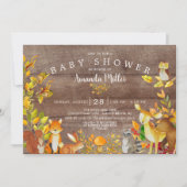 Rustikale, neutrale Waldtierdusche Einladung (Vorderseite)