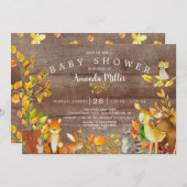 Rustikale, neutrale Waldtierdusche Einladung (Vorne/Hinten)