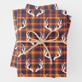 Rustikale Niederschläge Kariert und Weiße Hirschan Geschenkpapier Set (Beispiel)