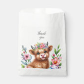 Rustikale Niedlich Baby Highland Cow Baby Dusche Geschenktütchen (Vorderseite)