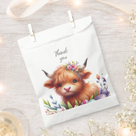 Rustikale Niedlich Baby Highland Cow Baby Dusche Geschenktütchen