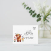 Rustikale Niedlich Baby Highland Cow Baby-Windprei Begleitkarte (Stehend Vorderseite)