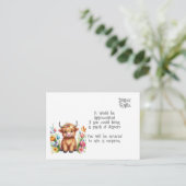 Rustikale Niedlich Baby Highland Cow Baby-Windprei Begleitkarte (Stehend Vorderseite)