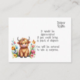 Rustikale Niedlich Baby Highland Cow Baby-Windprei Begleitkarte