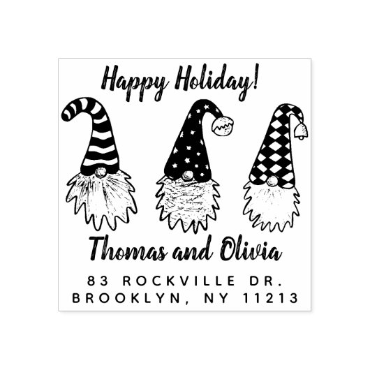 Rustikale Niedlich Elfen Happy Holiday Rücksendead Gummistempel (Prägung)