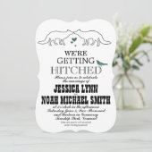 Rustikale Niedlich Fox Romantische Grüne Herzen Ho Einladung (Stehend Vorderseite)