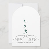 Rustikale Niedlich Fox Romantische Grüne Herzen Ho Einladung (Rückseite)