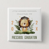 Rustikale Niedlich Kids Lion Foliage Preschool Abs Button (Vorderseite)