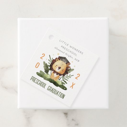 Rustikale Niedlich Kids Lion Foliage Preschool Abs Geschenkanhänger (Beispiel)