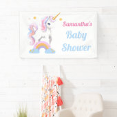 Rustikale Niedliche Aquarellbrasse Unicorn Kinderd Banner (Insitu)