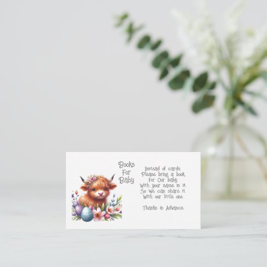 Rustikale Niedliche Baby Highland Cow Baby Enclosu Begleitkarte (Stehend Vorderseite)