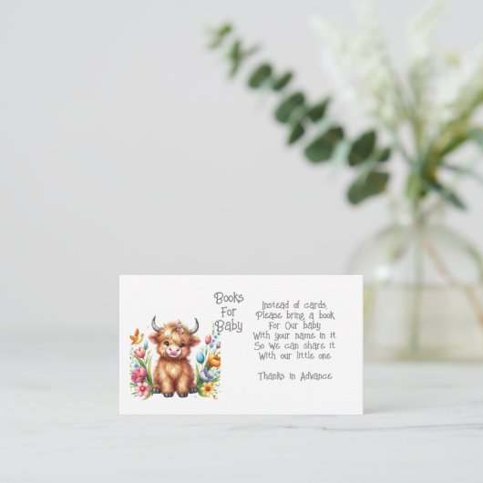 Rustikale Niedliche Baby Highland Cow Baby Enclosu Begleitkarte (Stehend Vorderseite)