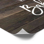 rustikale niedliche Bär Babydusche Begrüßungszeich Poster (Ecke)