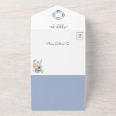 Rustikale Niedliche Elefant Nautical Boat Babydusc All In One Einladung (Außenbereich)