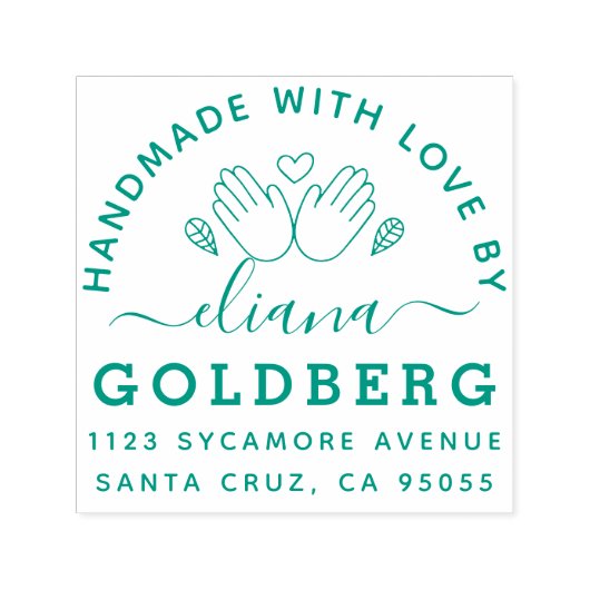 Rustikale Niedliche Handarbeit mit dem Label Liebe Permastempel (Design)